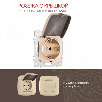 Розетка Arte Milano 205.41-1.shampan