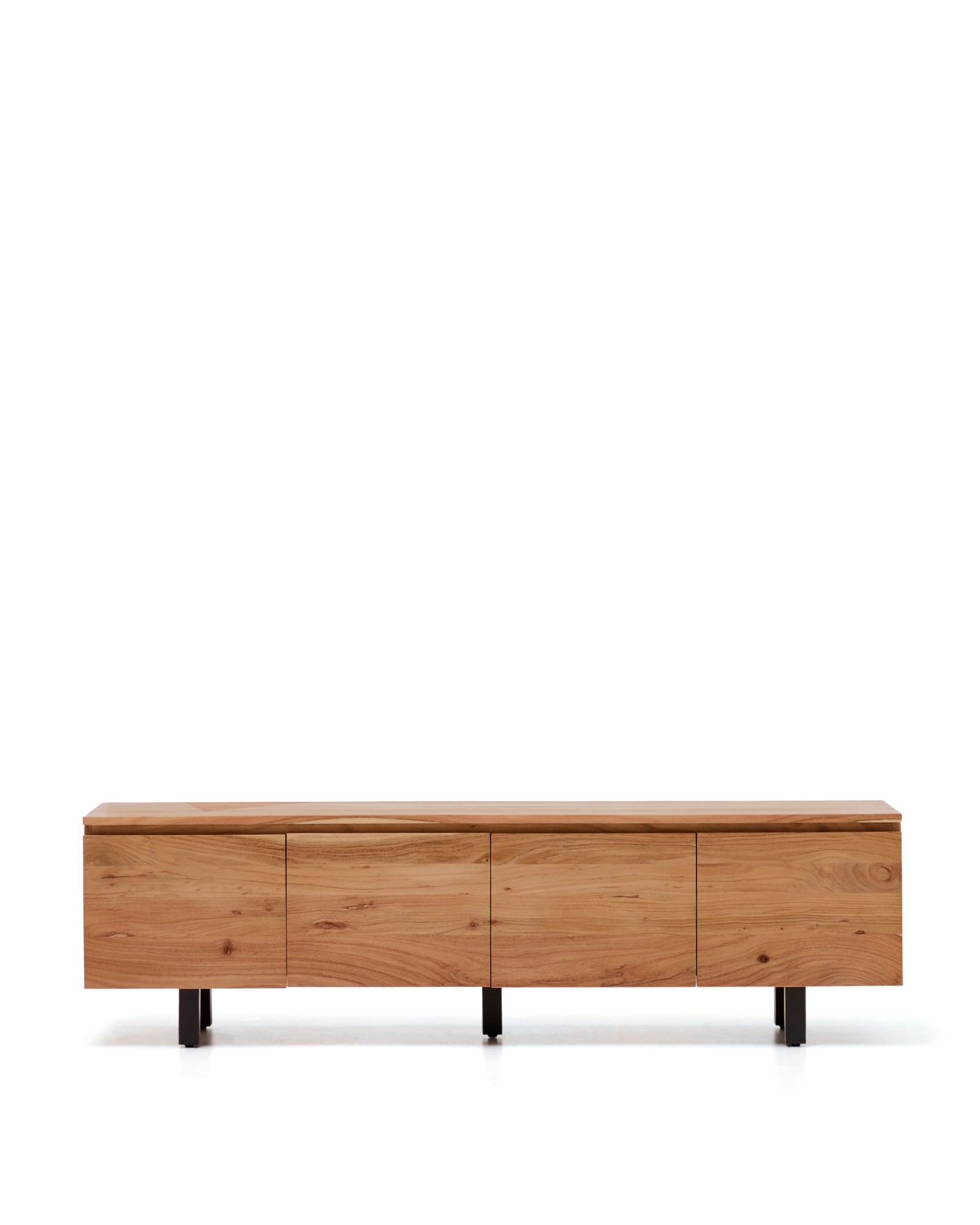 Тумба под телевизор Uxue с 4 дверцами из массива акации с беленой отделкой 200 x 58 см La Forma (ex Julia Grup)