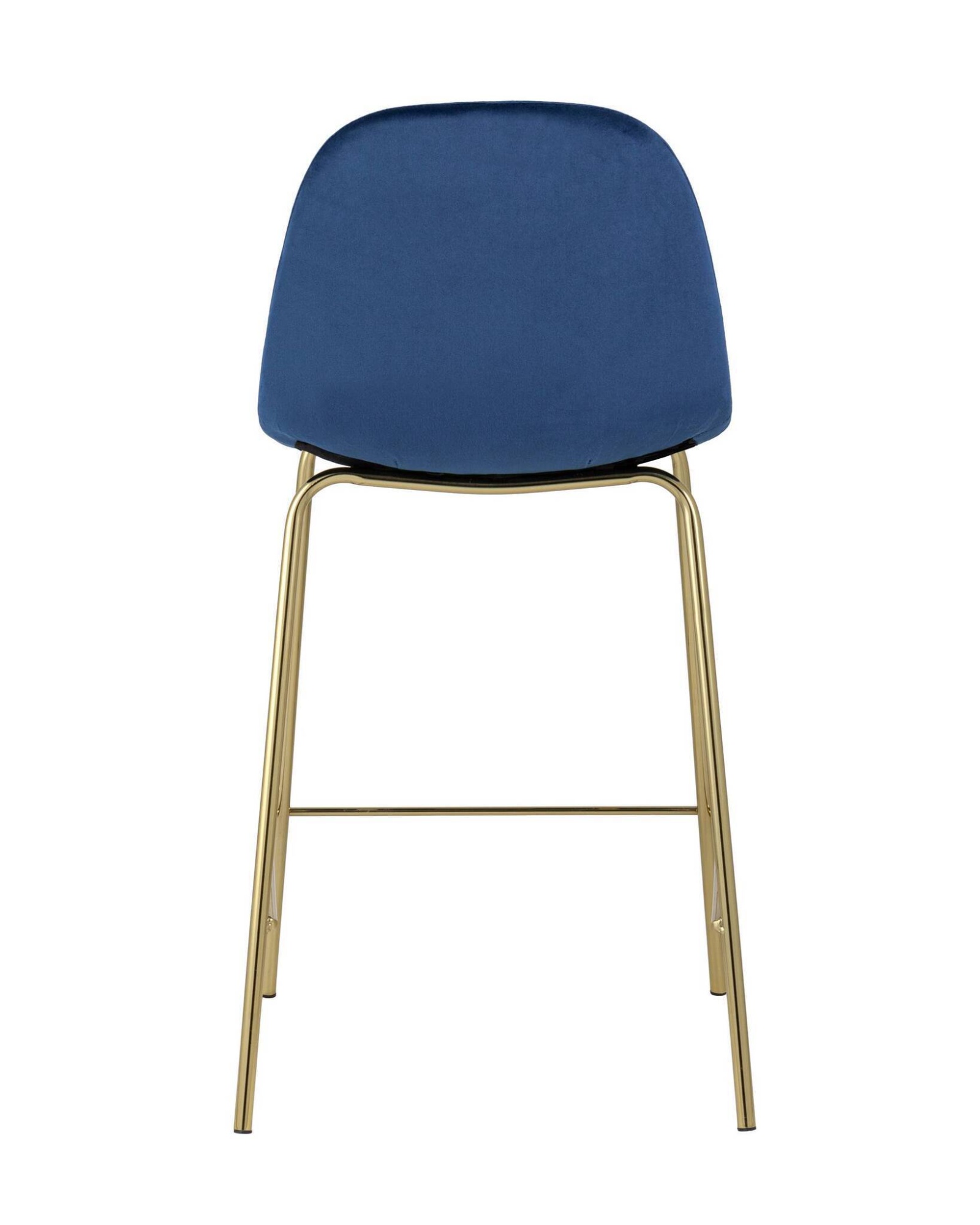 Стул полубарный Валенсия велюр синий золотые ножки Stool Group