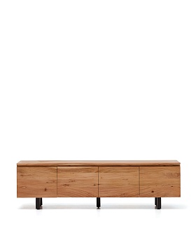 Тумба под телевизор Uxue с 4 дверцами из массива акации с беленой отделкой 200 x 58 см La Forma (ex Julia Grup)