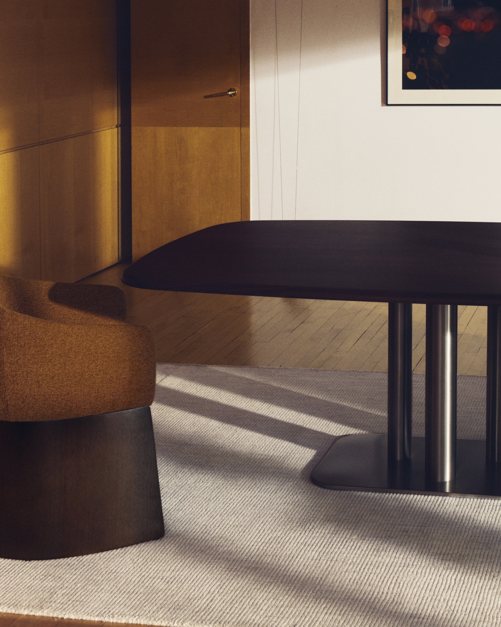 Стол Melvar из 100% орехового шпона с основанием из стали 180 x 100 La Forma (ex Julia Grup)