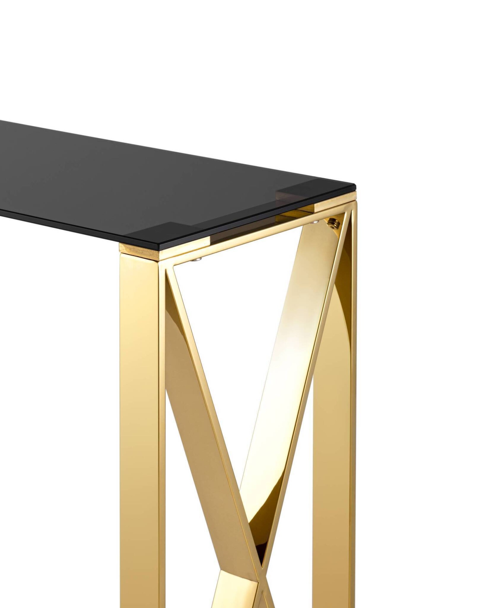 Консоль КРОСС 115*30 золото стекло smoke Stool Group
