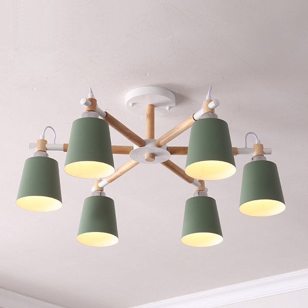 Люстра на штанге VARDA 6 lamps Green by ImperiumLoft