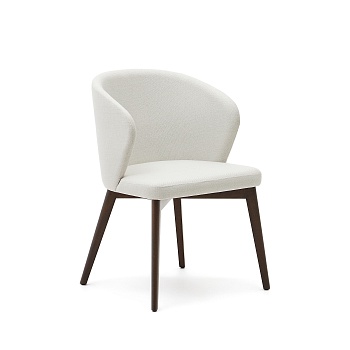 Стул Darice из бежевой синели с ножками в темной отделке La Forma (ex Julia Grup)