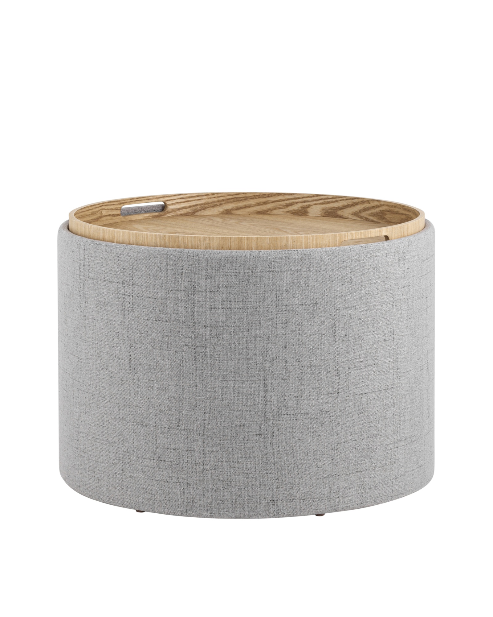 Пуф-столик с ящиком Хюгге L рогожка серый Stool Group