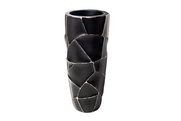 Кашпо черное с серебром Garda Decor ZSC872-27BL