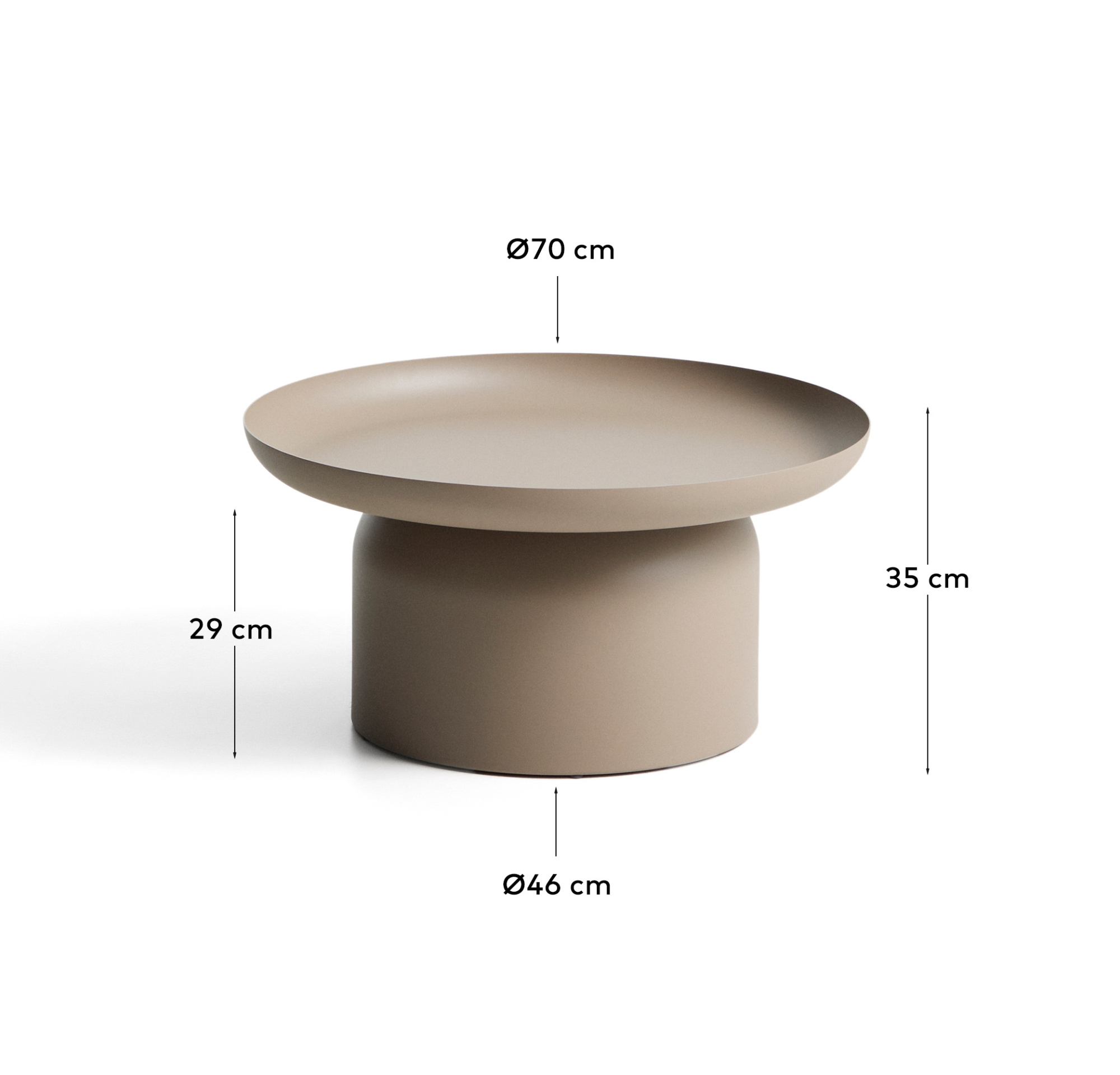 Уличный столик Arcola из алюминия цвета таупе, диаметр 70 см La Forma 482187