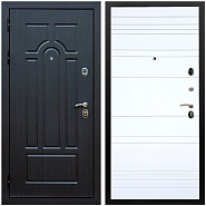 Дверь входная Graf Эврика МДФ 10 мм ФЛ-58 Венге / МДФ 6 мм ФЛ Дуб кантри белый горизонт