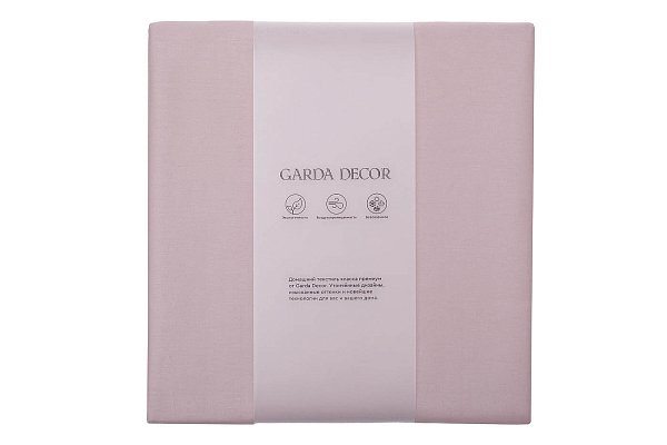 Простыня сатиновая на резинке 180х200х30см пудреная роза Garda Decor 130HB-FSH18030-PROS ROS