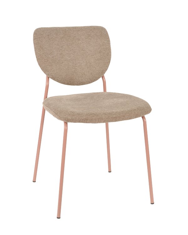 Стул обеденный Gigi шенилл коричневый розовые ножки Stool Group