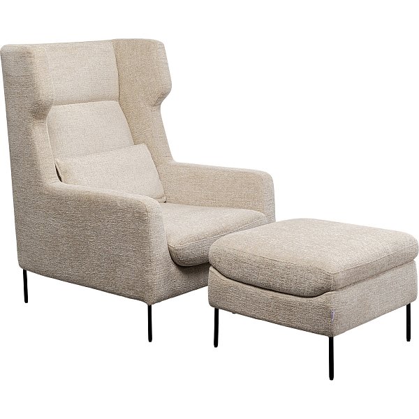 Кресло + Пуф Quinn Heigh Beige KARE 87898