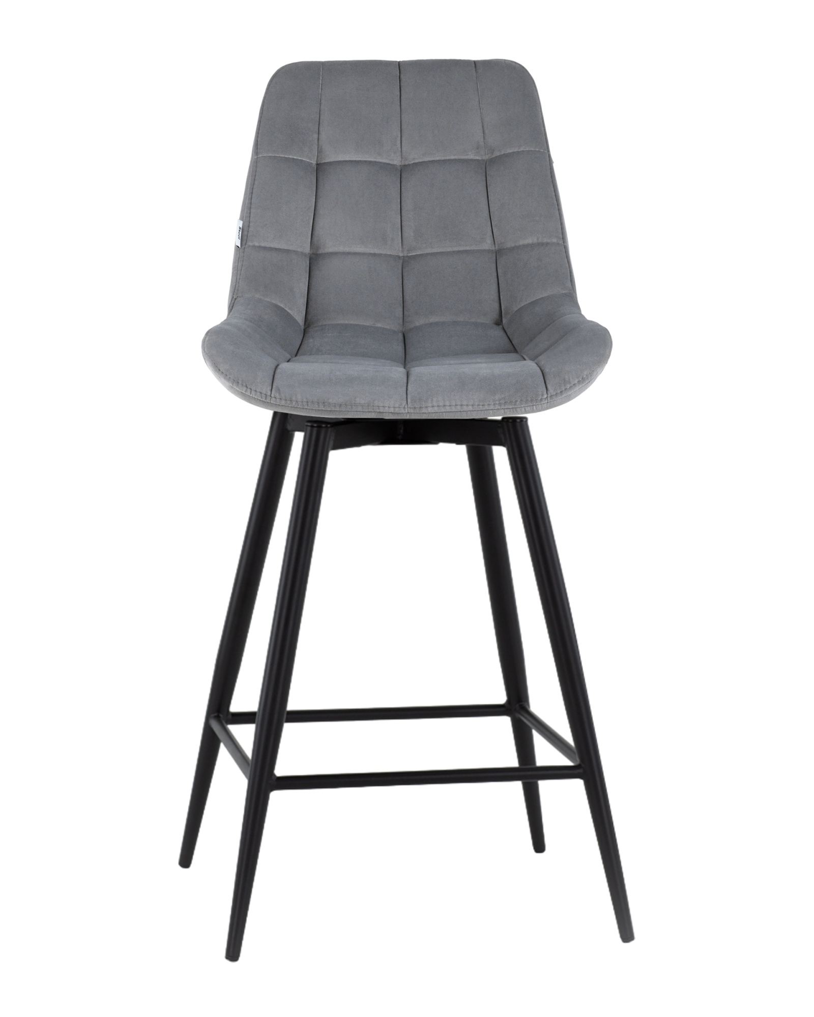 Стул полубарный Флекс с поворотным механизмом велюр велютто серый Stool Group