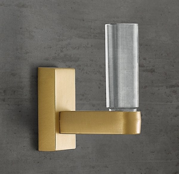 Крючок Restoration Hardware Lambeth Crystal Lac.Burnished Brass
