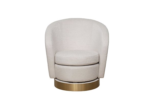 Кресло Napoli вращающееся бежевая рогожка Garda Decor Napoli-2K-Koza2601-ECRU