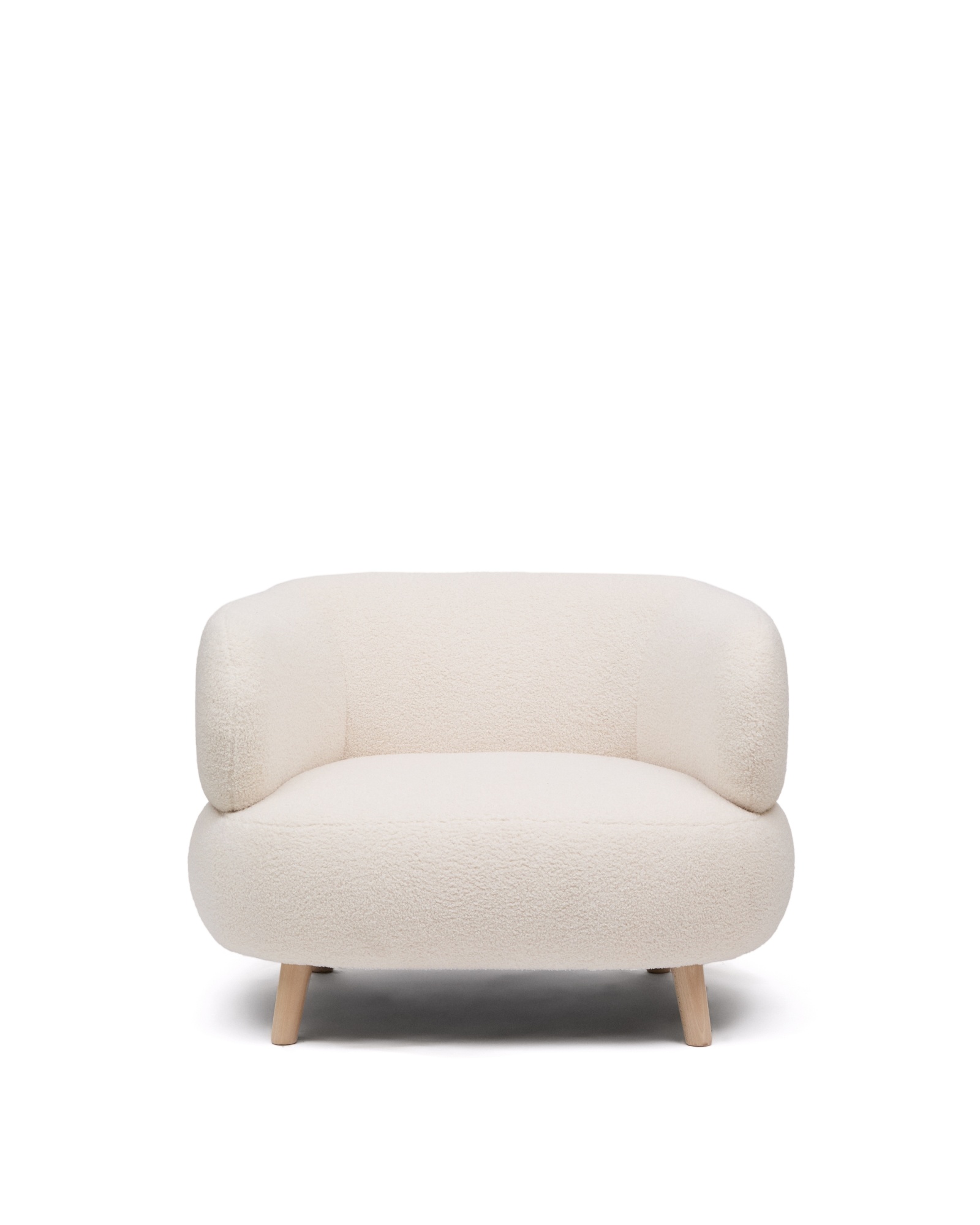 Кресло Luisa из экрю-букле с ножками из массива бука, 90 см La Forma (ex Julia Grup)