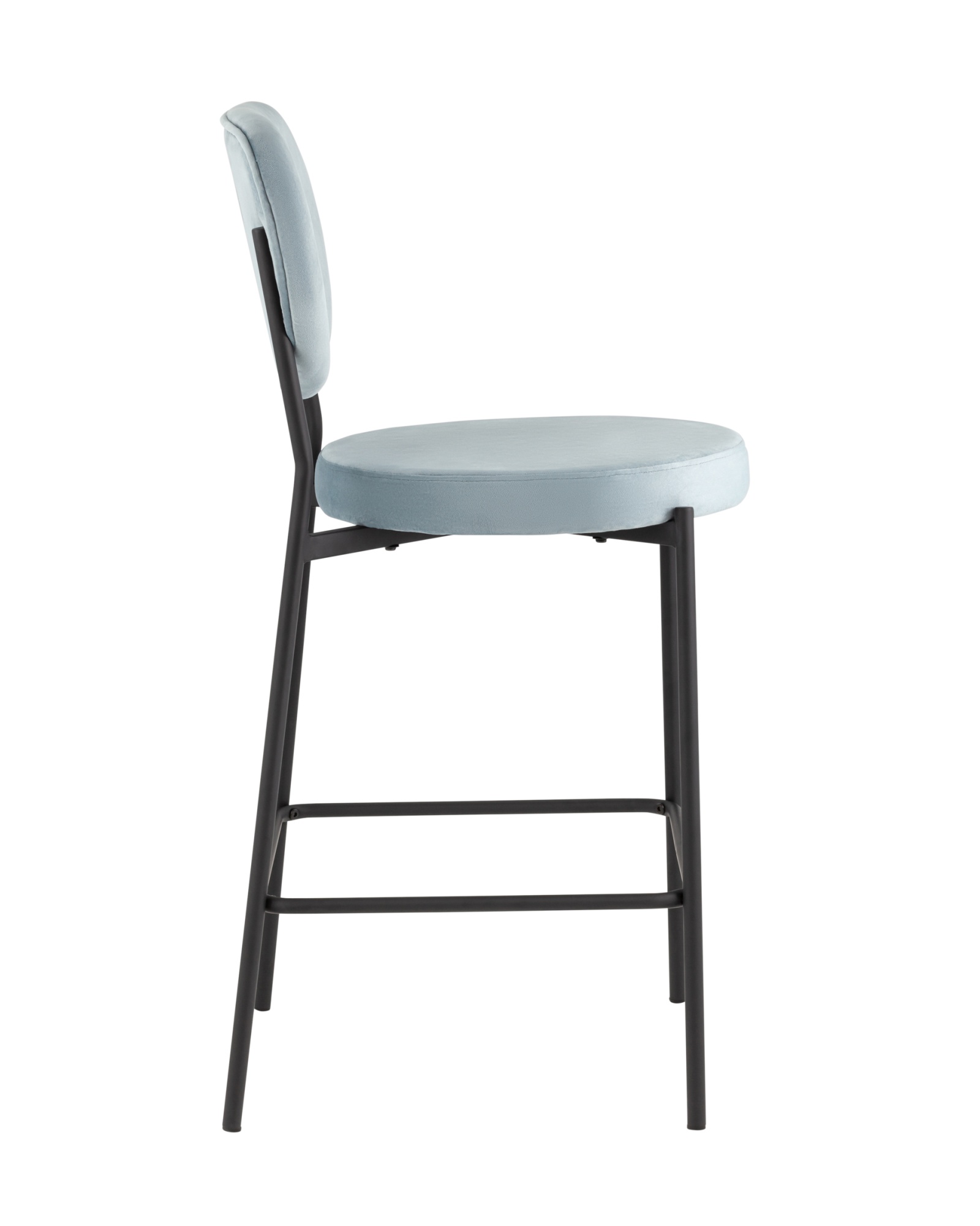 Стул полубарный Барбара NEW велюр серо-голубой Stool Group