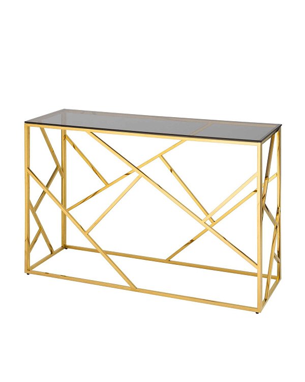 Консоль АРТ ДЕКО 120х40 золото стекло smoke Stool Group