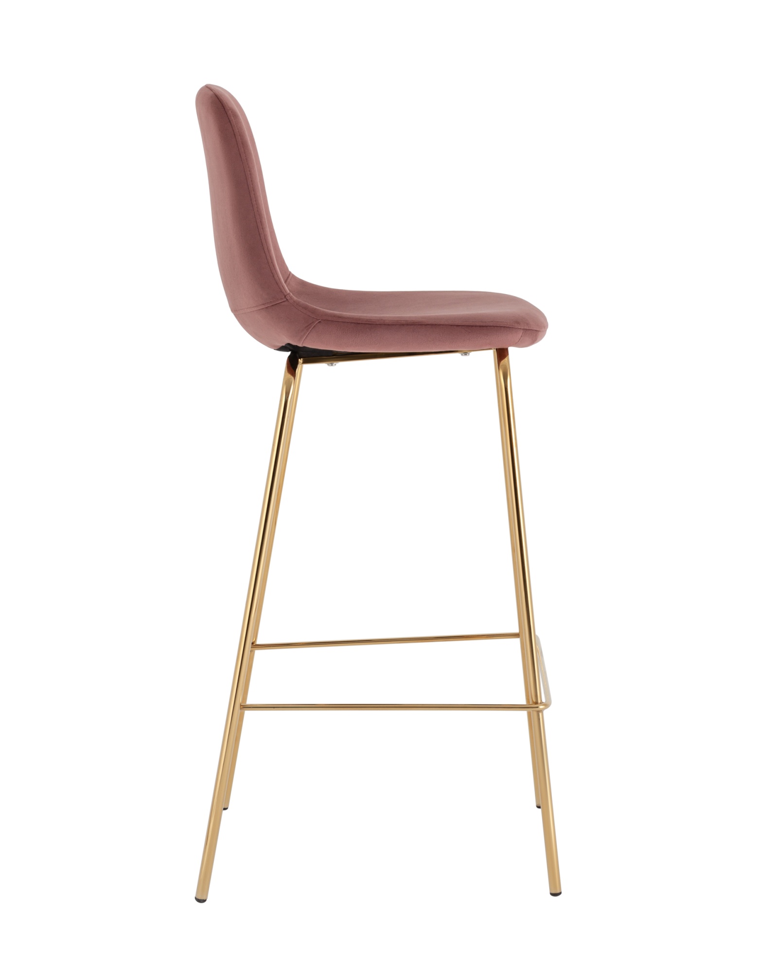 Стул полубарный Валенсия SN велюр розовый золотые ножки Stool Group