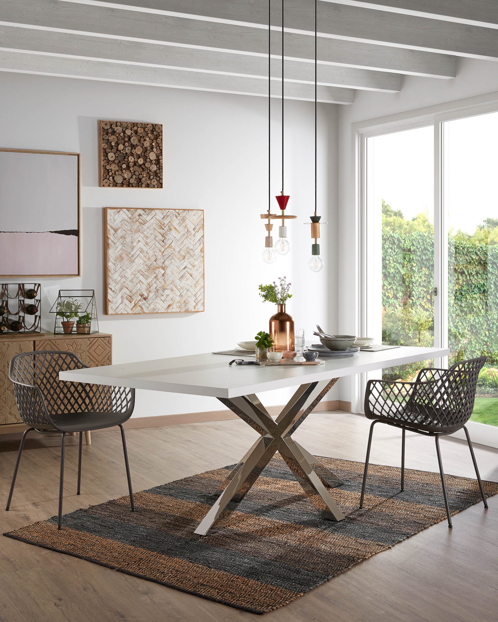 Стол Arya 160х100 ст Сталь матовый, белый La Forma (ex Julia Grup)