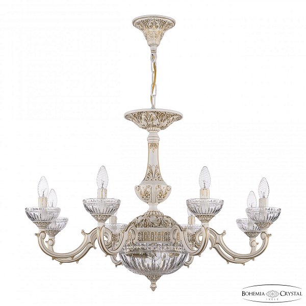 Люстра с хрустальными плафонами AL78101P/8/250 WMG P Clear/M-1G Bohemia Ivele Crystal