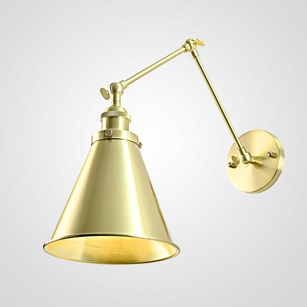 Бра Gloce Cone Shade Loft Industrial Metal Tall Gold By Imperiumloft