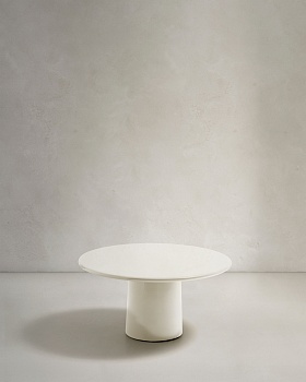 Журнальный столик Albanella из цемента с глянцевой белой отделкой Ø85 см La Forma (ex Julia Grup)