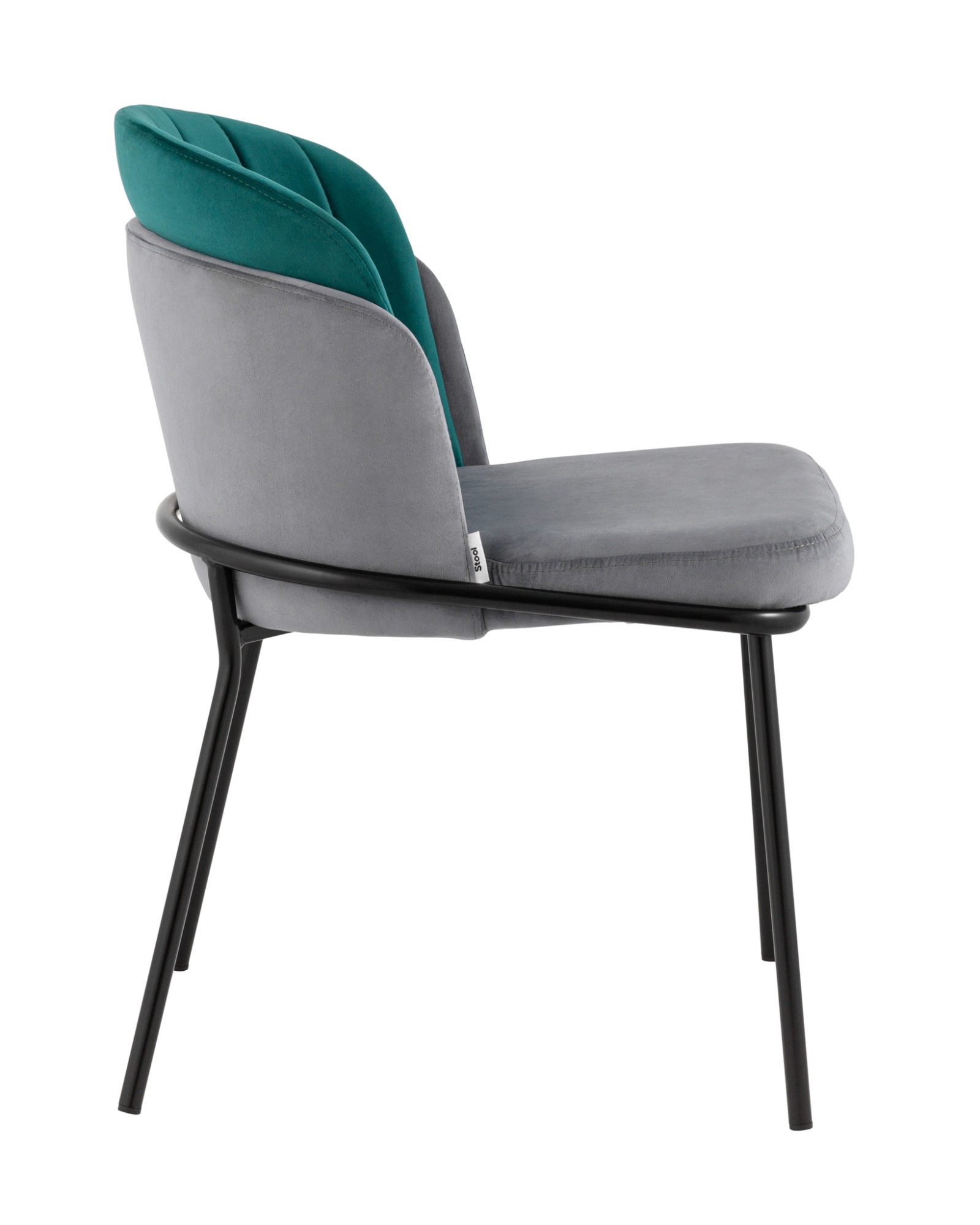 Стул Дабл велюр серый с изумрудной вставкой Stool Group