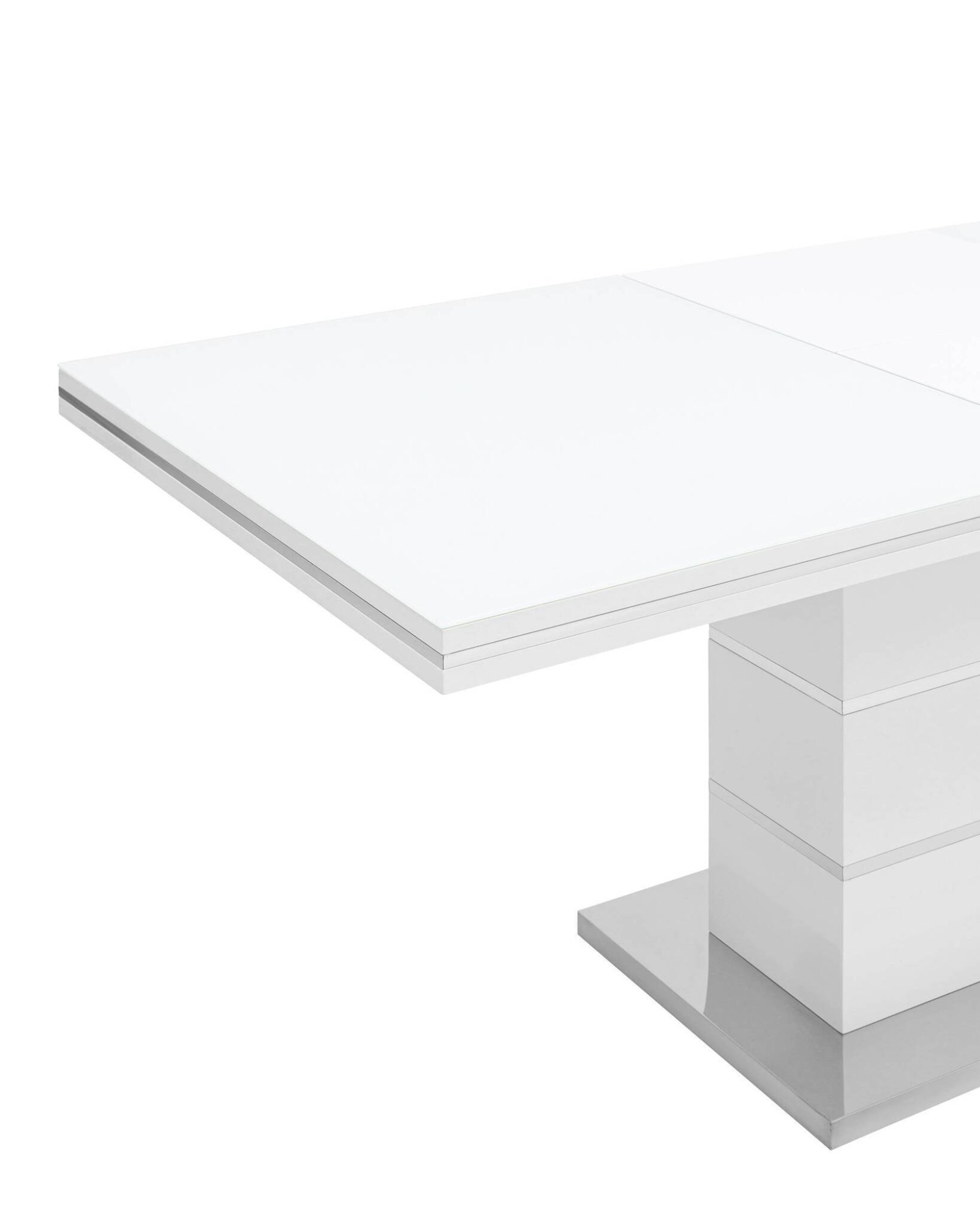 Стол обеденный Глазго раскладной 160-215*90 глянцевый белый Stool Group