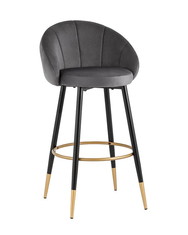 Стул барный Наоми велюр серый Stool Group