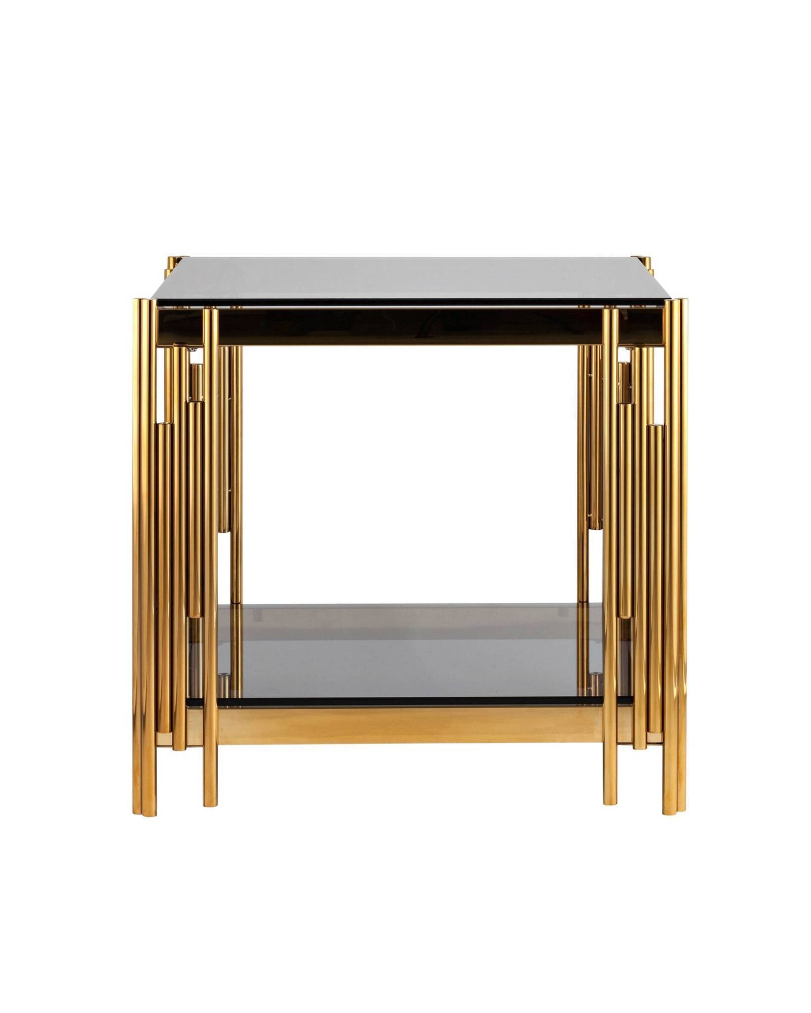 Журнальный столик 55*55 ГЭТСБИ золото стекло smoke Stool Group