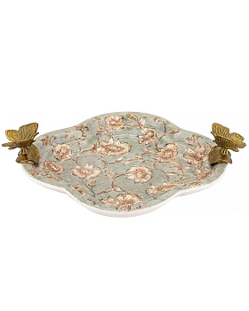 Блюдо с бабочками Glasar C414C/LG3677