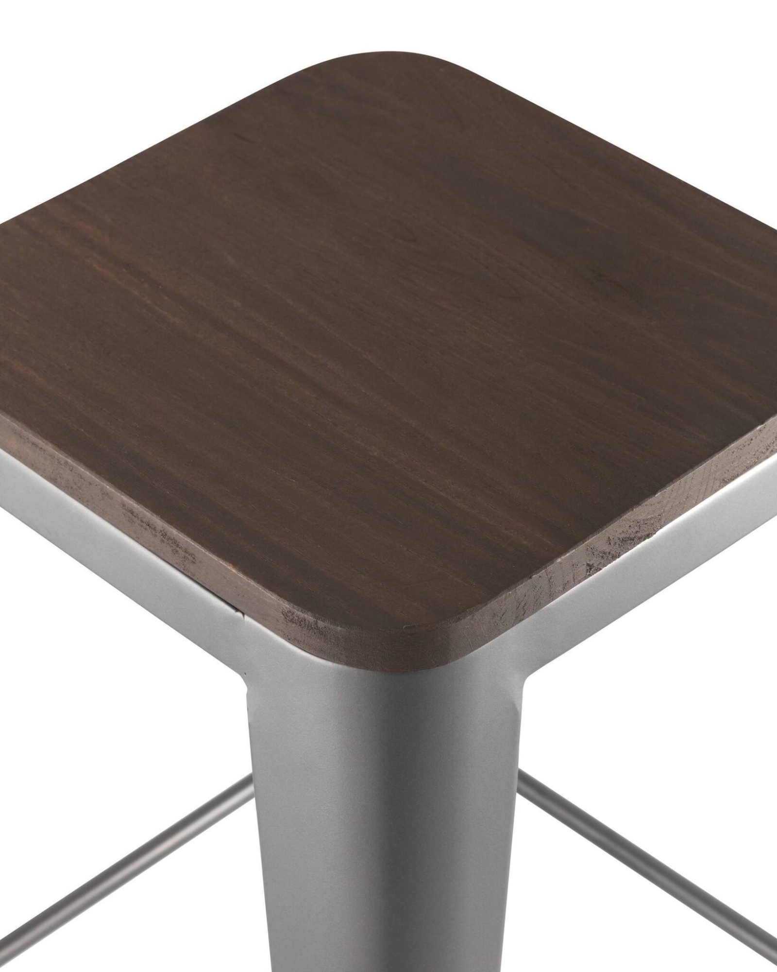 Стул барный TOLIX WOOD серебристый матовый Stool Group