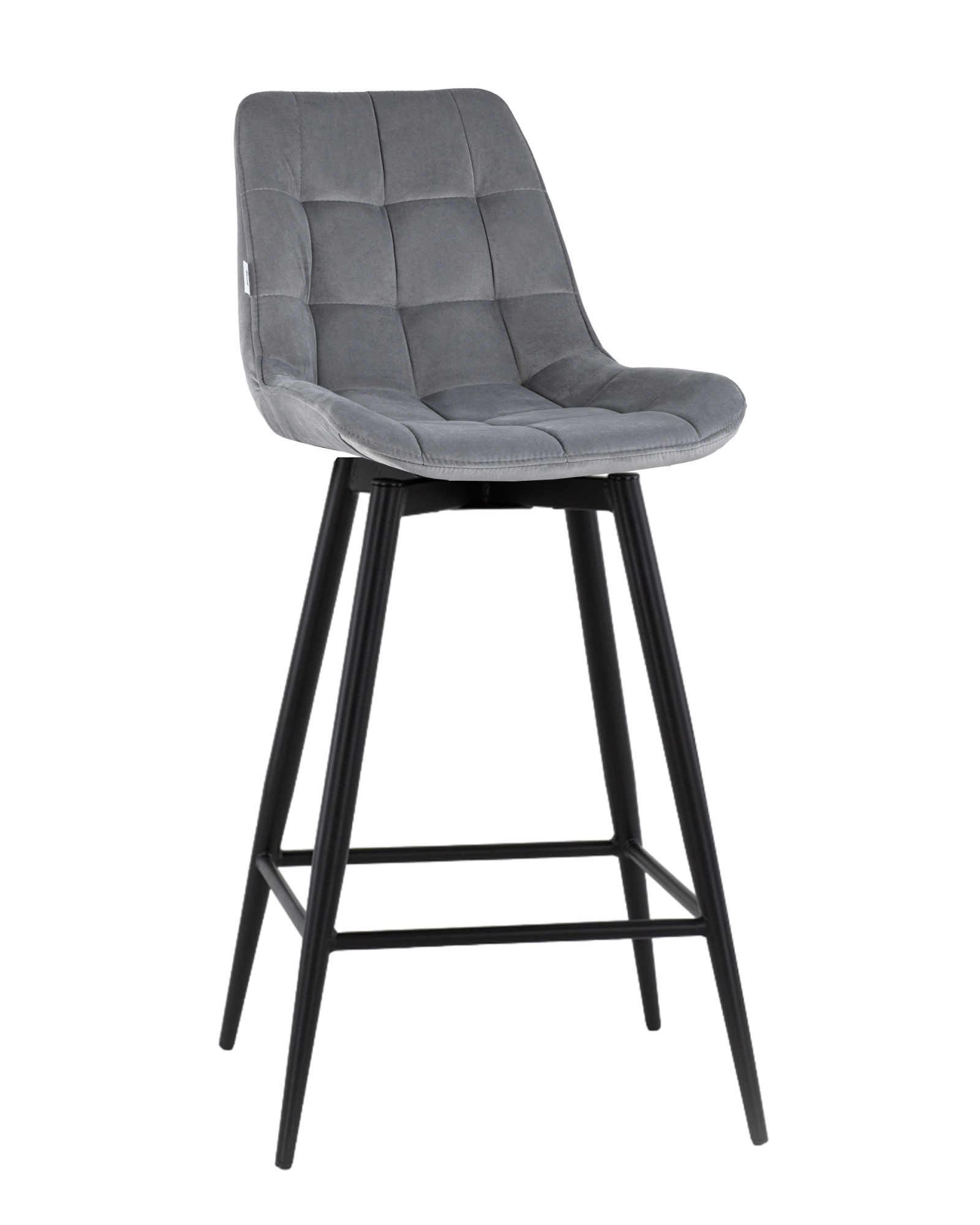 Стул барный Флекс с поворотным механизмом велюр велютто серый Stool Group