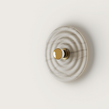 Бра Wave с золотым цоколем A1053 10 см и плафоном из алебастра 1094/30 Aromas del Campo