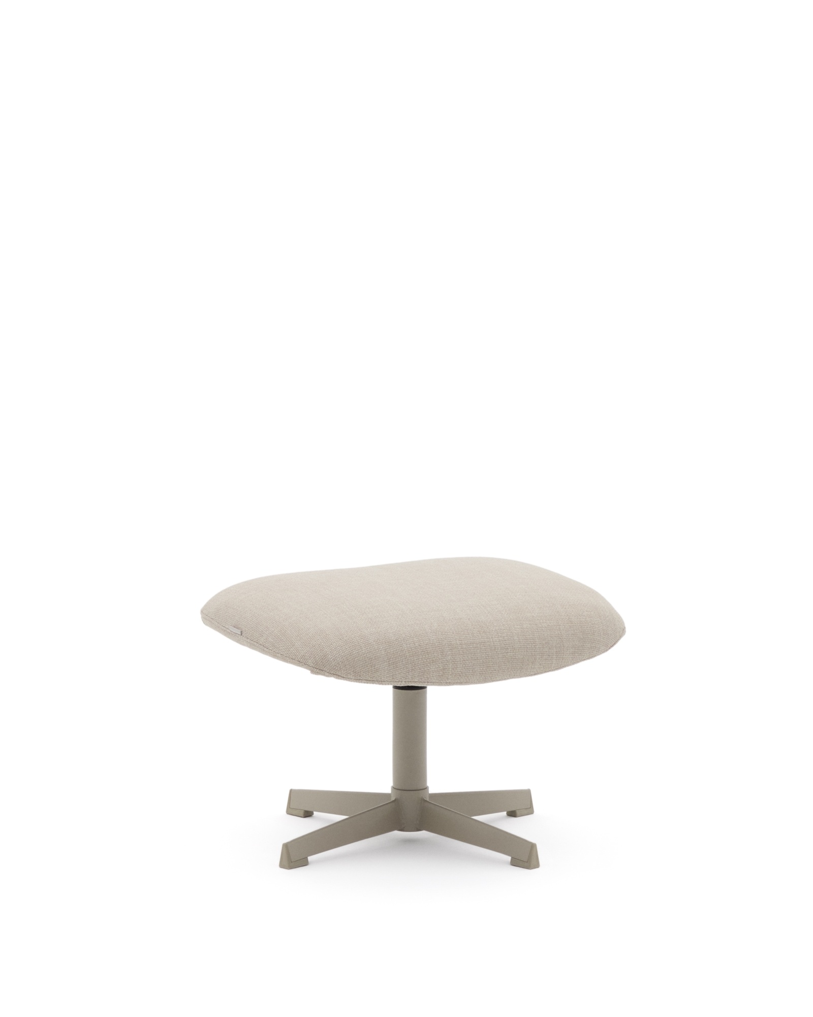 Teryl Пуф из шенилла бежевого цвета с серым металлом La Forma (ex Julia Grup)