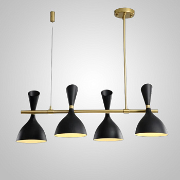 Подвесной реечный светильник TRUMPET LINE L85 Black by ImperiumLoft