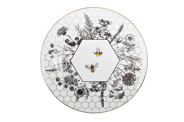 Тарелка-купе Honeycomb Пчелки 20 см Garda Decor 26FC-TAR-HONEYCOMB-20