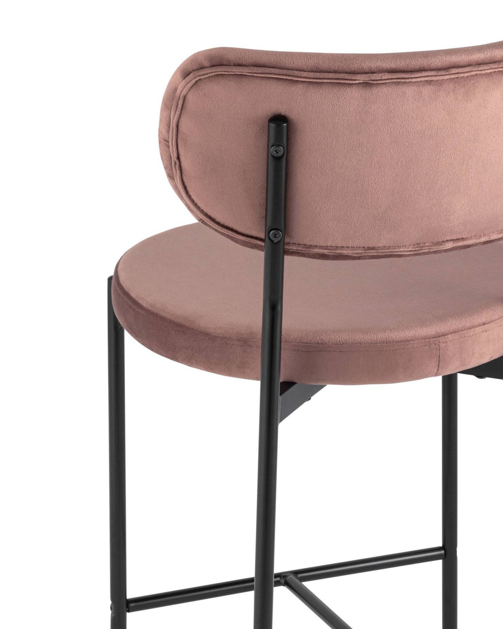 Стул полубарный Барбара велюр пыльно-розовый Stool Group