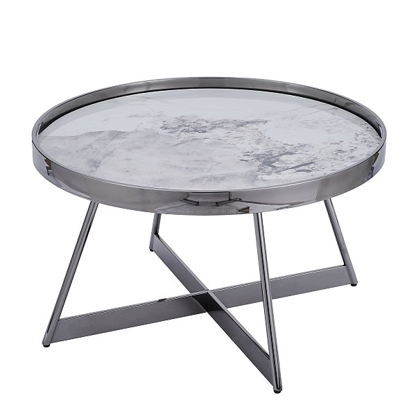 Журнальный столик Гера 80*80 см сталь тёмный хром Stool Group