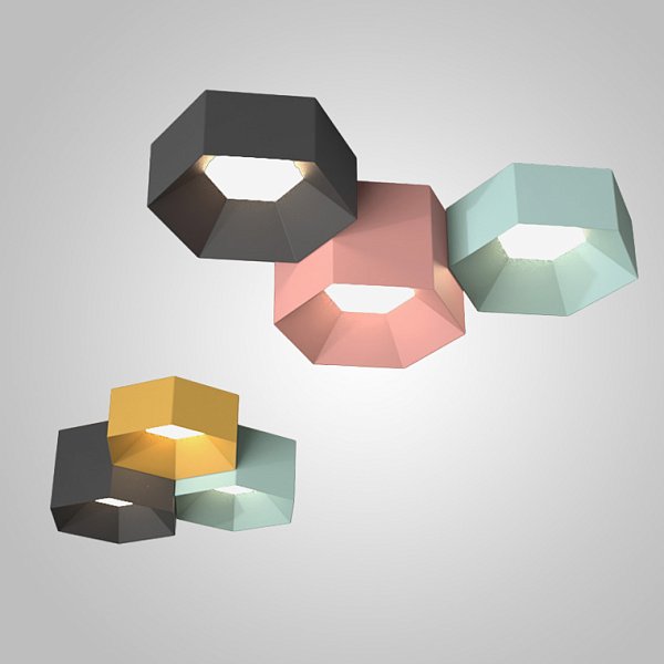Потолочный светильник HEXAGON A H23 Black by ImperiumLoft