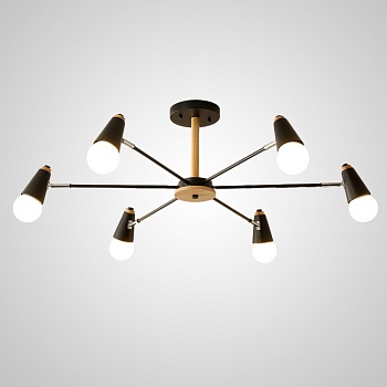Потолочная люстра ROTARY L6 Black by ImperiumLoft