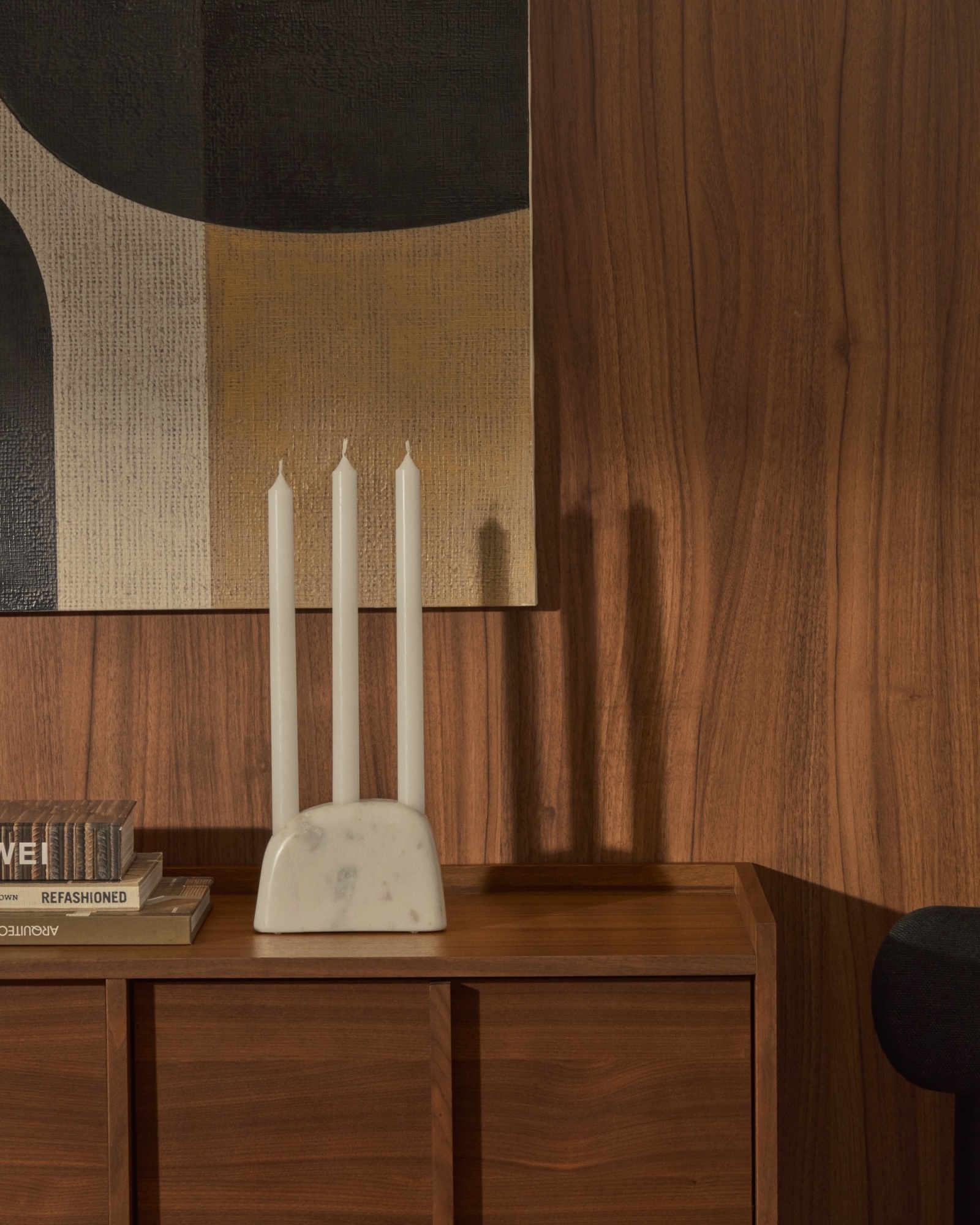 Signe Подсвечник из белого мрамора среднего размера 10 см La Forma (ex Julia Grup)