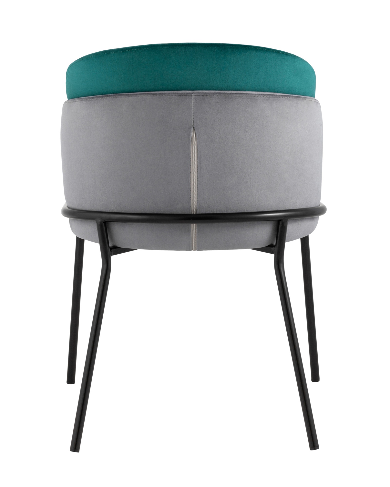 Стул Дабл велюр серый с изумрудной вставкой Stool Group