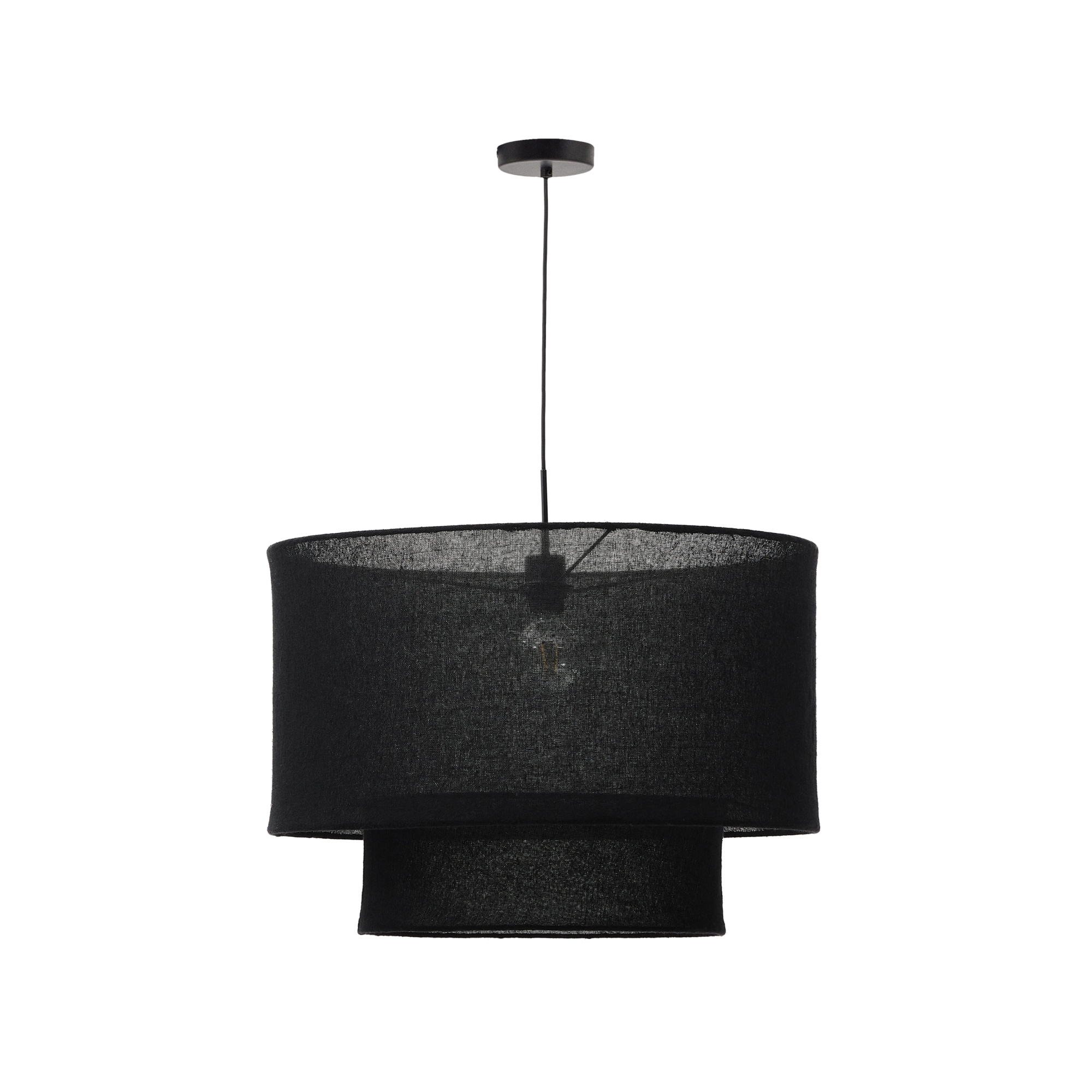 Льняной абажур Mariela с черной отделкой Ø 60 La Forma (ex Julia Grup)