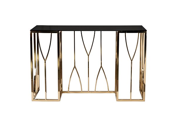 Консоль черное стекло/золото Garda Decor 13RXC3102-GOLD