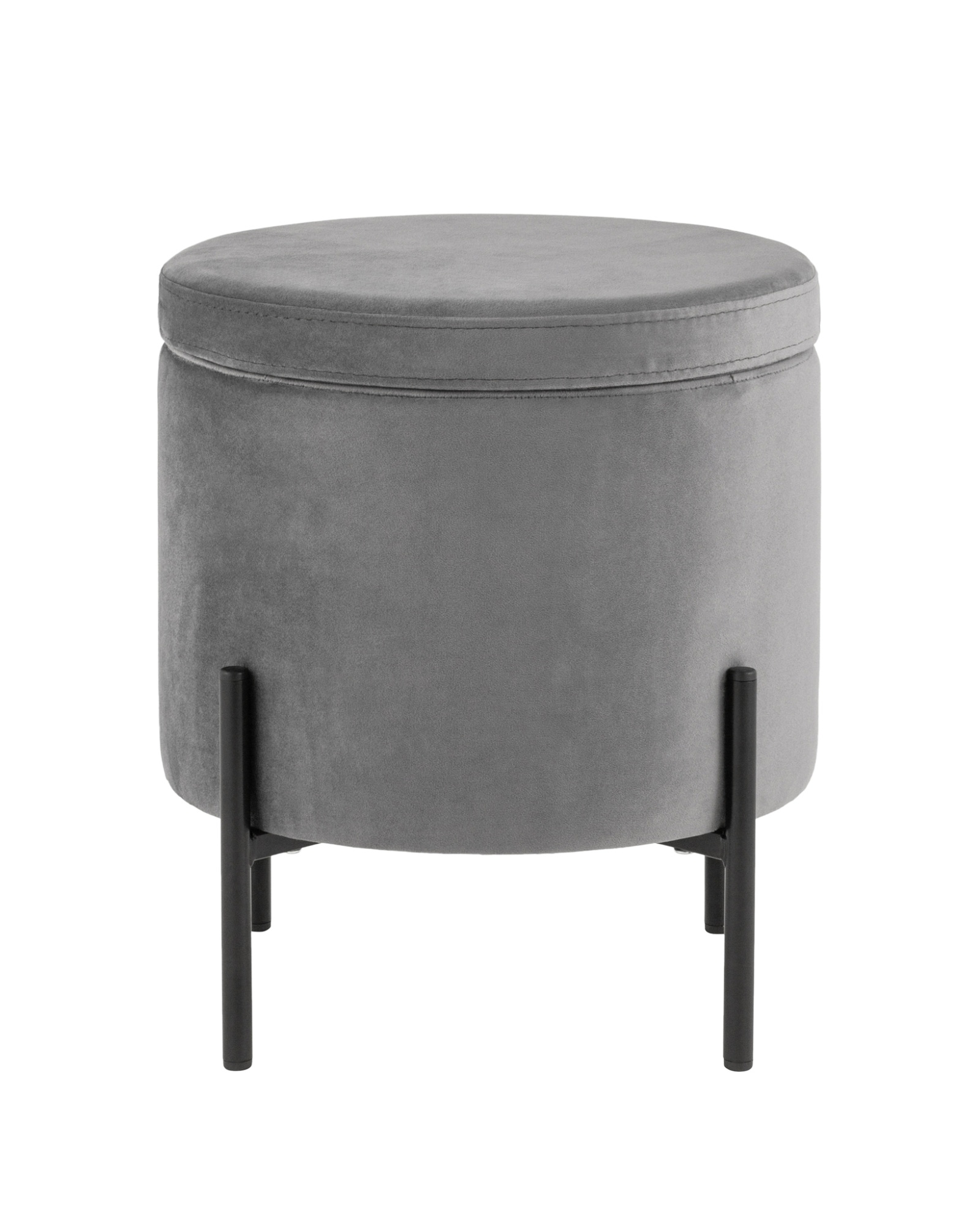 Пуф Грейс с ящиком велюр серый Stool Group