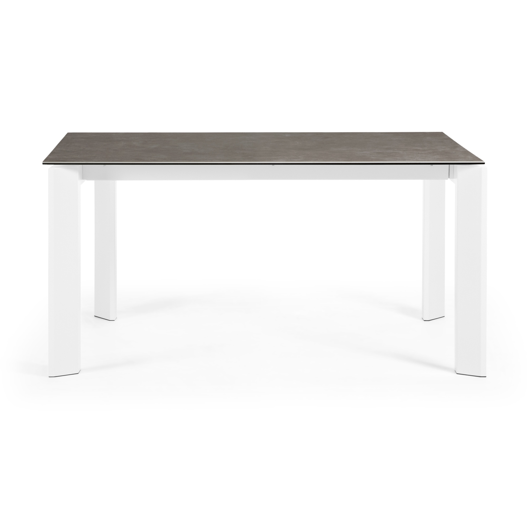 Стол Atta 160 (220)x90 керамика Vulcano Ash, белые ножки La Forma (ex Julia Grup)