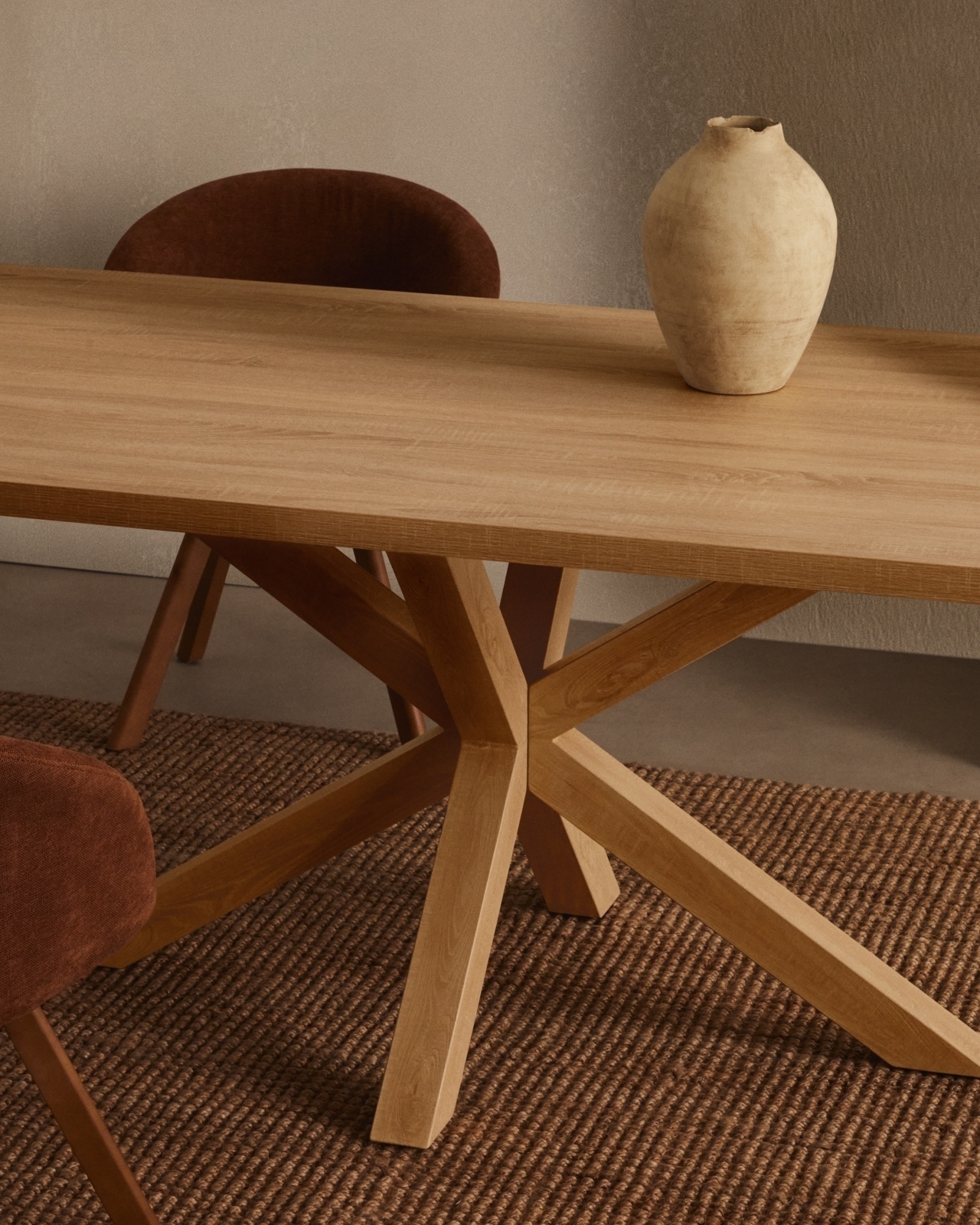 Стол Arya 200x100 дуб со стальными ножками под дерево La Forma (ex Julia Grup)