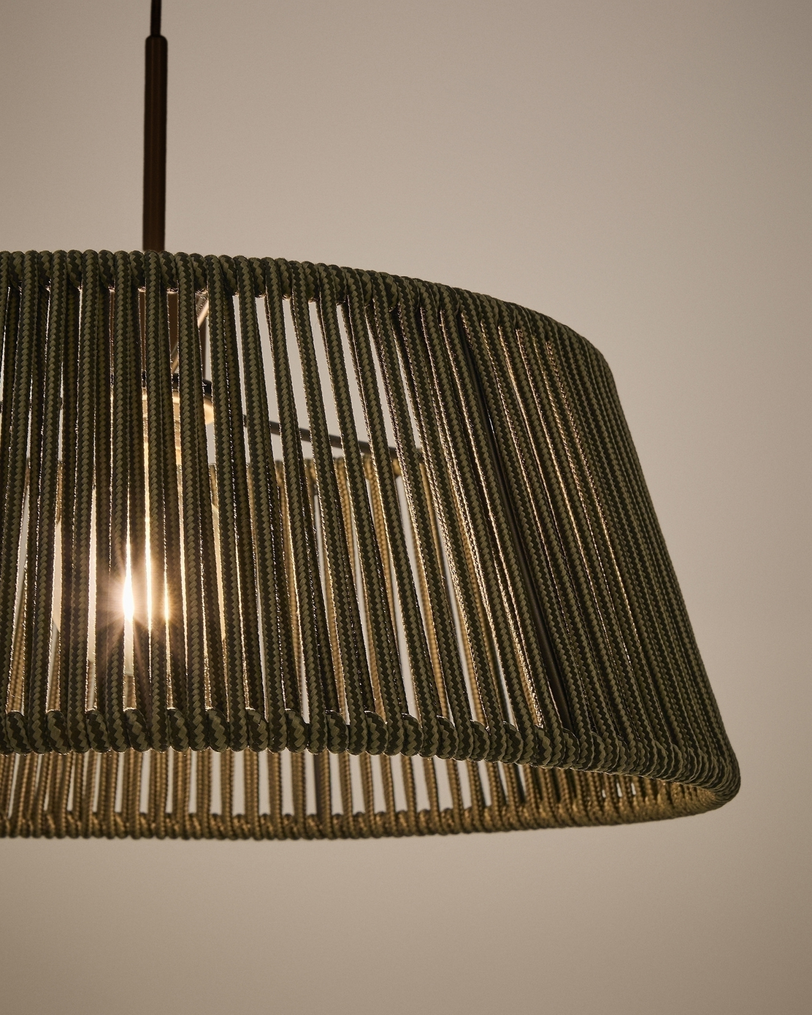 Абажур подвесного светильника Aldet из зеленого веревочного шнура Ø46 см La Forma (ex Julia Grup)