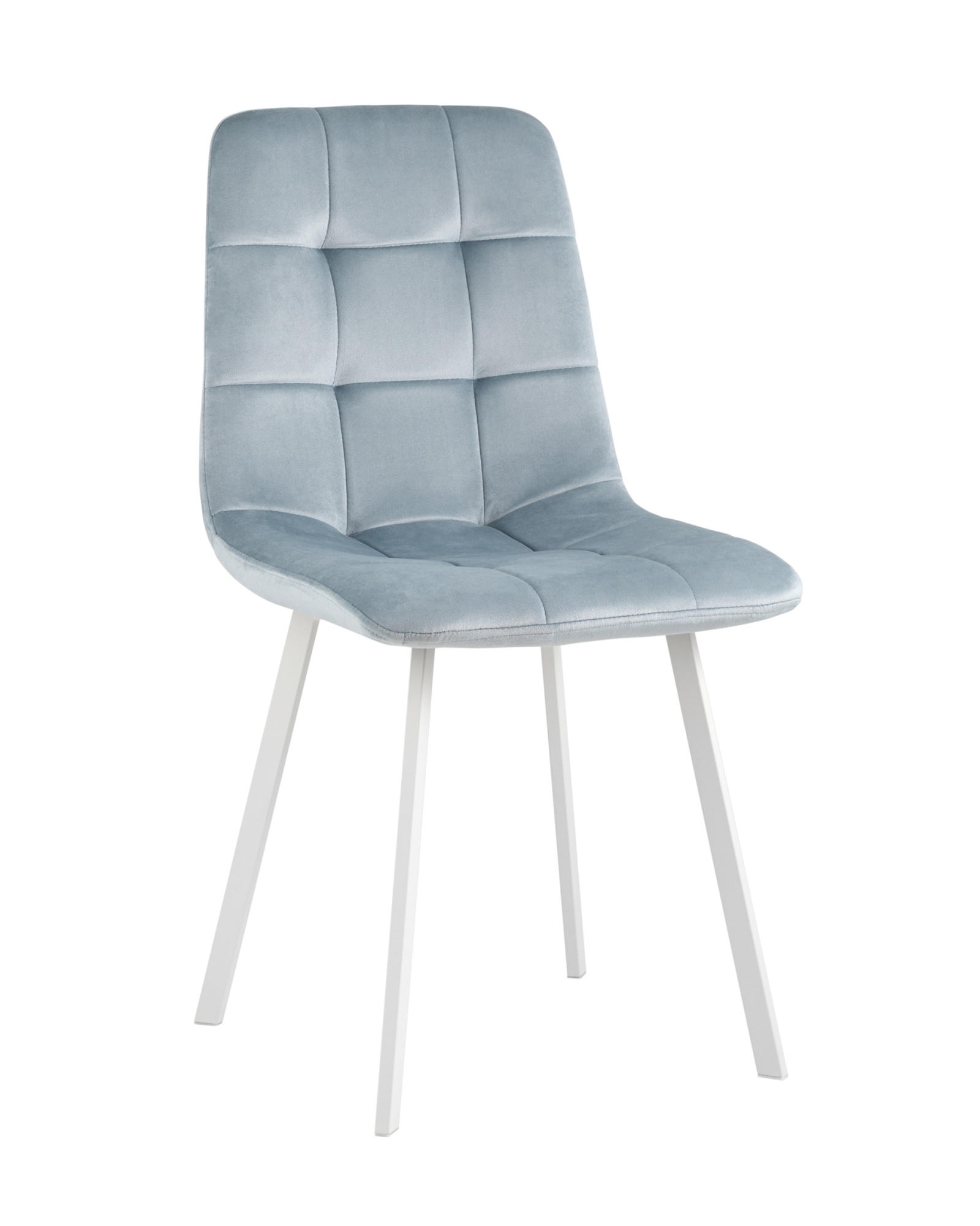 Стул Chilly велюр серо-голубой ножки белые 2 шт. Stool Group